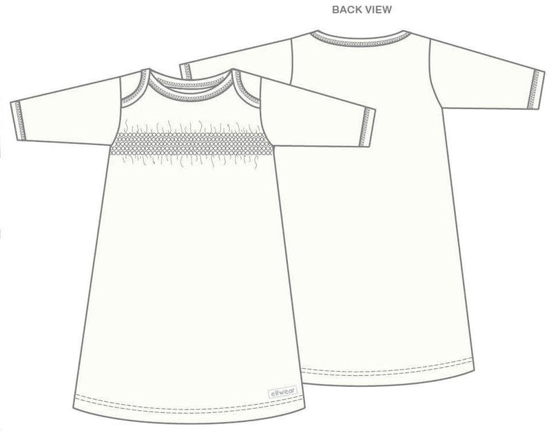 Elfwear | White Basic Cotton Smock Gown