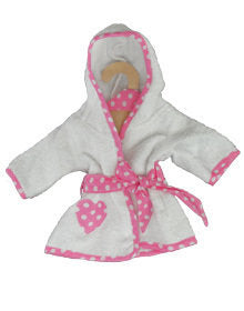 Hopscotch Doll dressing Gown - Pink & White