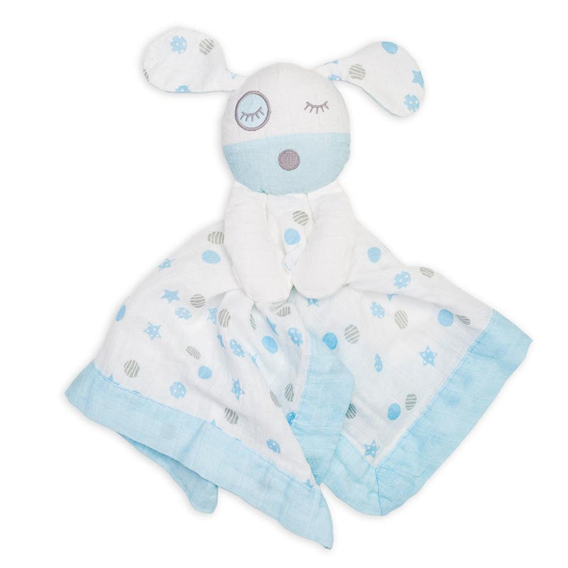 Lulujo | Blue Puppy Muslin Lovie