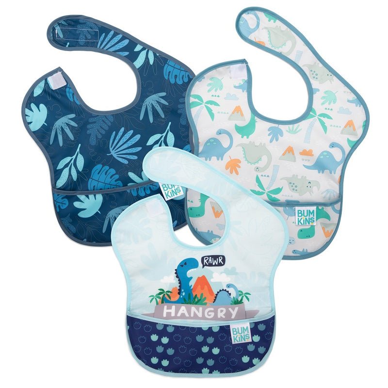 Bumkins: SuperBib - Blue Tropic/Dinosaurs (3 Pack)