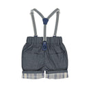 Arthur Ave Braces Shorts - Navy