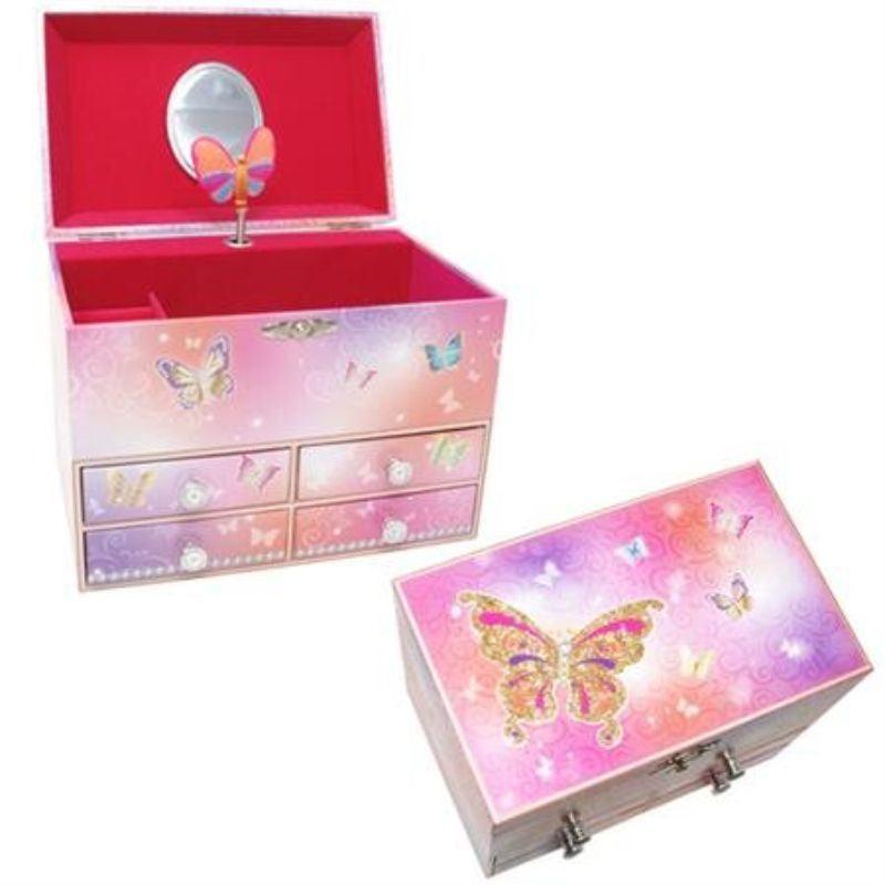 Pink Poppy | Butterfly Skies Med Jewellery Box