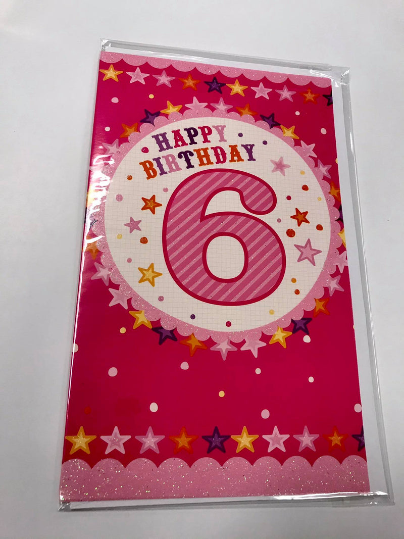 Card | Birthday Age 6 Female Stars