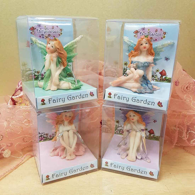 8cm Sitting Glitter Fairy - Asstd Colours