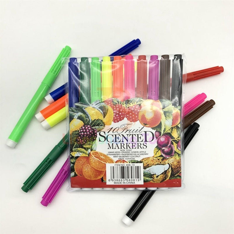 10 Fruit Colors Scented Markers