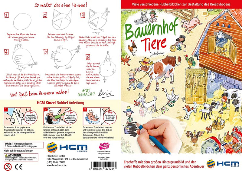 Scribble Down Transfers Activity Pack Kids Stickers - Farmyard Life