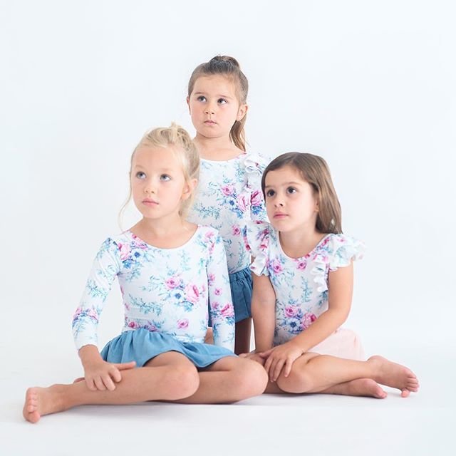 Little Hearts | FLORAL WHITE | LUXE DOUBLE FRILL LEOTARD RRP $ 59.99  SPECIAL