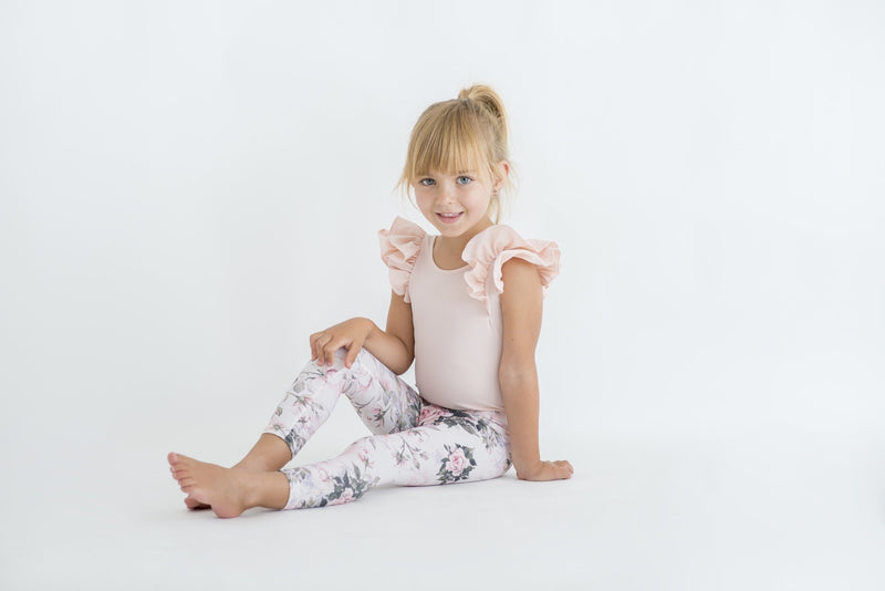 Little Hearts | FLORAL BLUSH  LUXE  FRILL LEOTARD