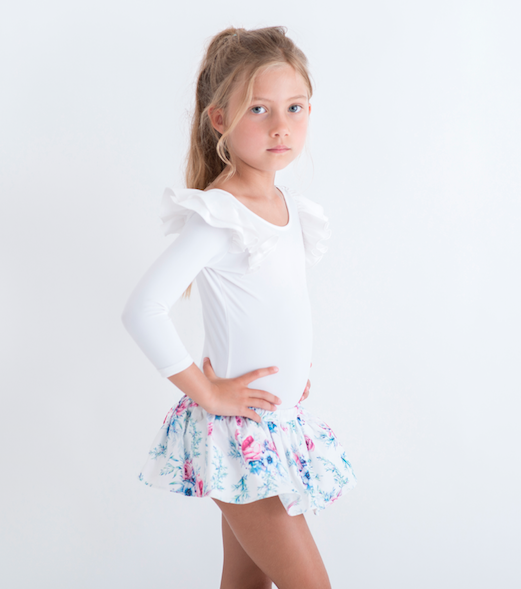 Little Hearts | White Floral Tutu Skort