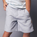 Love Henry Tailored Shorts - Ice Grey Herringbone