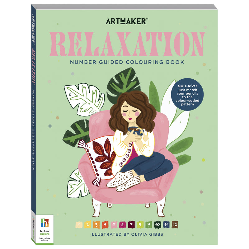 Hinkler | Number Guided Colouring Book: Relaxation