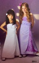 Bamboo | Girls Bridesmaid White Lace front Dress