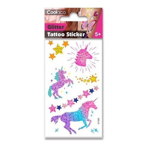 Temp Tattoo Glittery Star & Unicorn