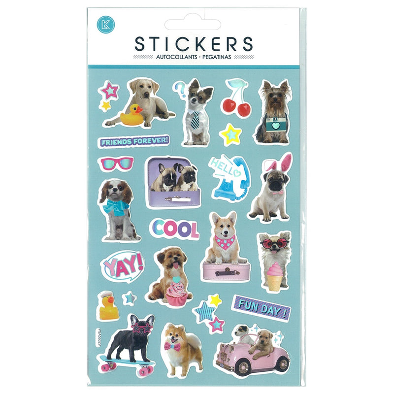 Stickers Puffy Foil Dogs 250x145mm