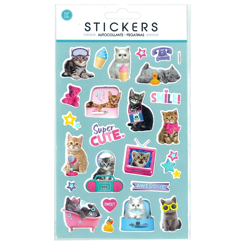 Stickers Puffy Foil Cats 250x145mm