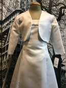 Bamboo | Girl's White satin Bolero Jacket