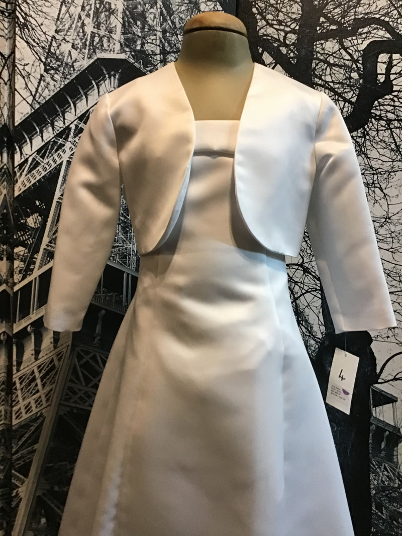 Bamboo | Girl's White satin Bolero Jacket