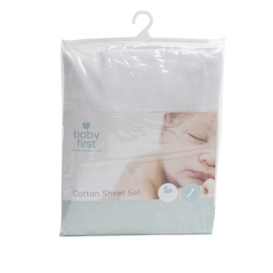 Bassinet Cotton Sheet - White Set