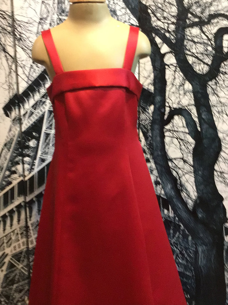 Bamboo | Wear Girls bright Red Long Formal Dress Style 1003