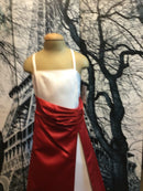 Bamboo | Girls Bridesmaid Red & White Side wrap Dress