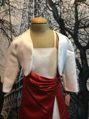 Bamboo | Girls Bridesmaid Red & White Side wrap Dress