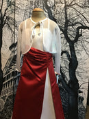 Bamboo | Girls Bridesmaid Red & White Side wrap Dress