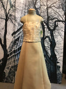 Bamboo | Girls Bridesmaid Gold Lace front Dress