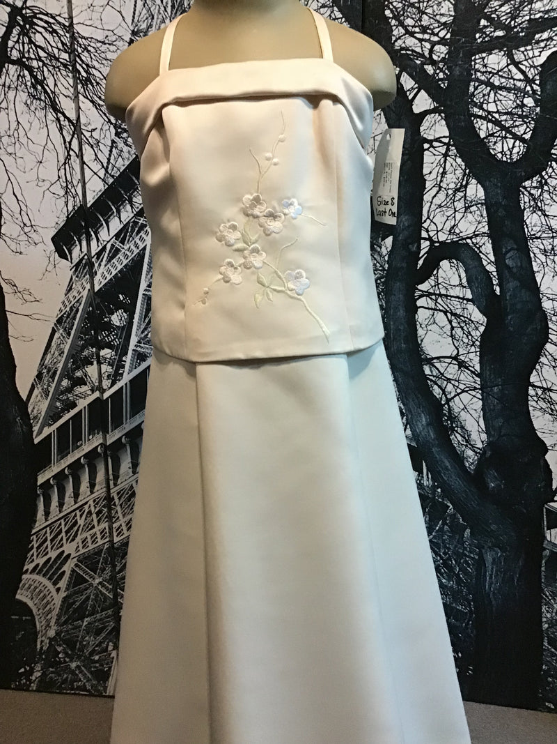 Bamboo | Girls Bridesmaid Split Flower Embroidery Dress