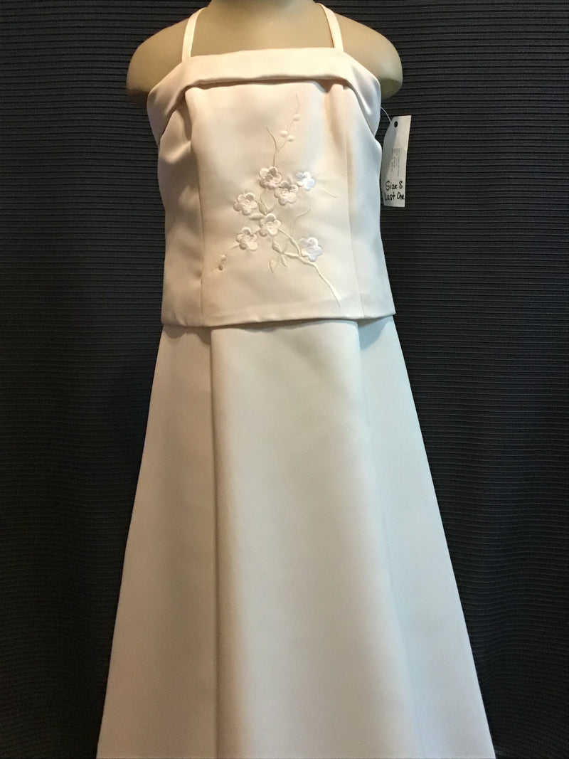 Bamboo | Girls Bridesmaid Split Flower Embroidery Dress