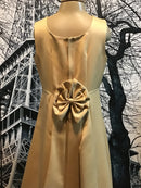 Bamboo | Girls Bridesmaid Girl's Gold Bow Dress