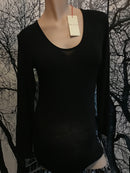 RIPE LIMITED | X-Sml BLACK SILK PINTUCK NURSING TOP