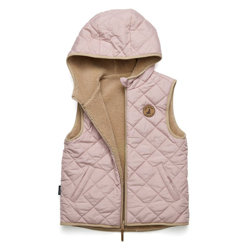 Crywolf | Reversible Vest -Dusty Pink/Camel