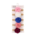 Hudson Baby | Girls Rose Flower Headbands 5pk - Asstd Colours