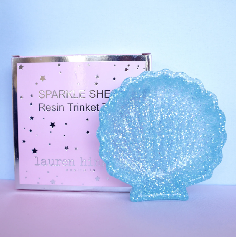 Aqua Sparkle Shell Trinket Dish