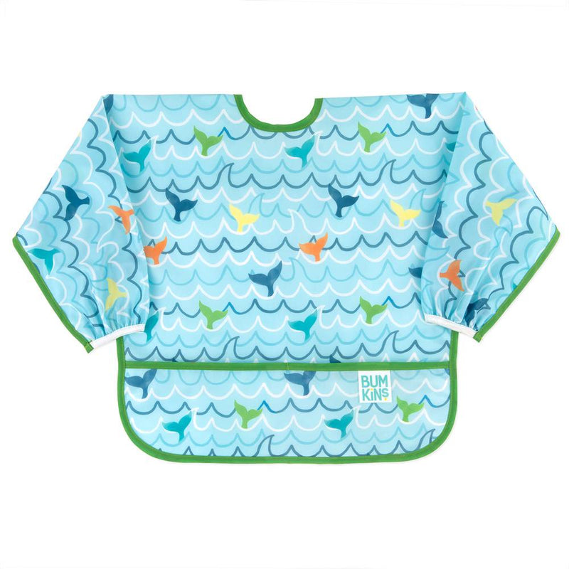 Bumkins Waterproof Sleeved Bib - Whale Tail