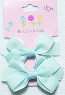 Emotion & Kids | 2 Blue Plain Large Hair Clip Bows RRP $5.99