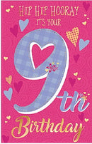 Age 9th Female Birthday Card