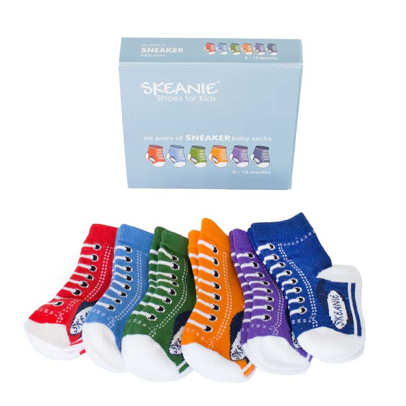 Skeanie |Baby socks sneakers 6 pack (0-12 months)