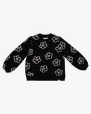 The Girls Club | Black Flower Heart Crew RRP $79.99  SPECIAL