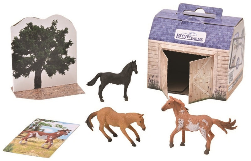 Collecta | Mini Horse Barn Set with 3 Mini Horses Included RRP $16.99  SPECIAL