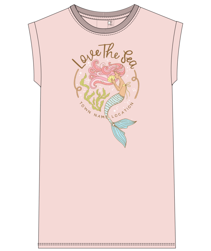 Earth Nymph |  Mermaid Girls T-Shirt Dress