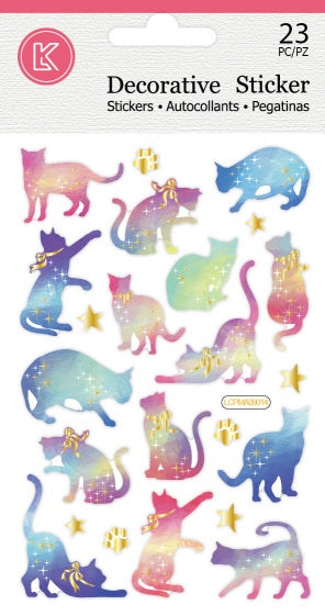 Sparkly Cats Decorative Stickers