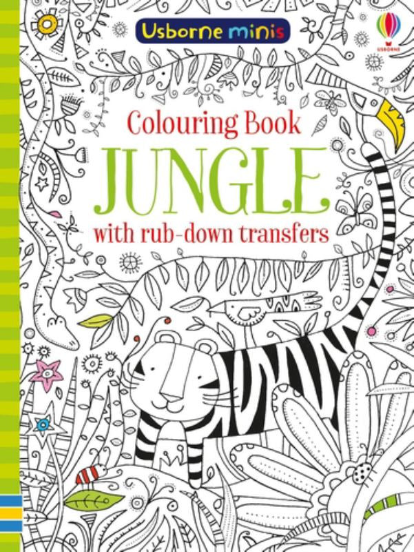 Jungle: Colouring Book with Rub Down Transfers | Usborne Minis