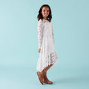 DESIGNER KIDZ | DELPHINE L/S LACE DRESS - IVORY