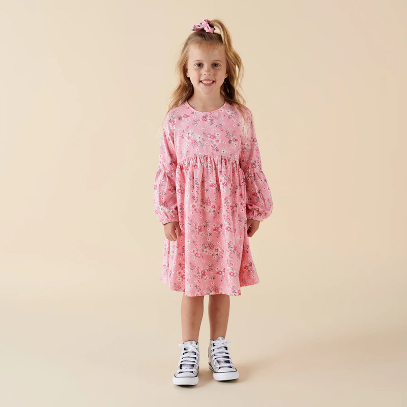 Designer kidz |Millie Floral Poodle  L/S Dress
