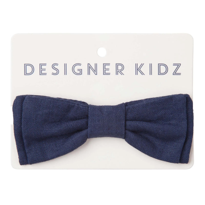 Designer Kidz Toby Linen Bow Tie -  Sand or Navy