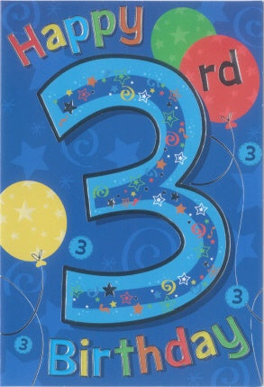 Happy 3rd Birthday - Deluxe Birthday Card