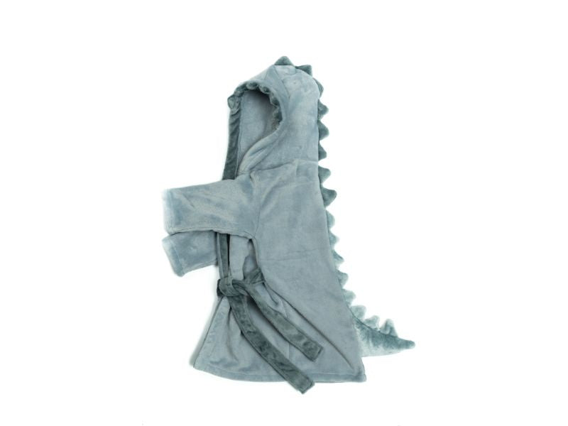 Hi-Hop | Dino Tail Plush Robe/Dressing Gown - Blue/Grey