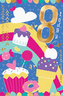 8 Sweets Elegance Age Birthday Card