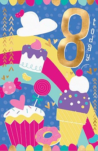 8 Sweets Elegance Age Birthday Card
